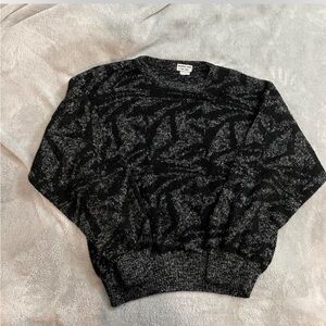 Black & grey vintage 80s grandpa sweater knitwear